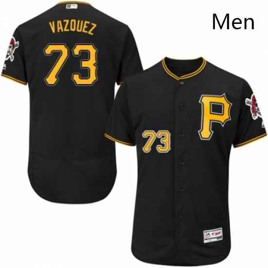 Mens Majestic Pittsburgh Pirates 73 Felipe Vazquez Black Alternate Flex Base Authentic Collection MLB Jersey